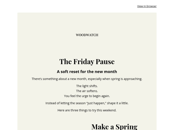 The Friday Pause: A Soft Start to Spring 🍃