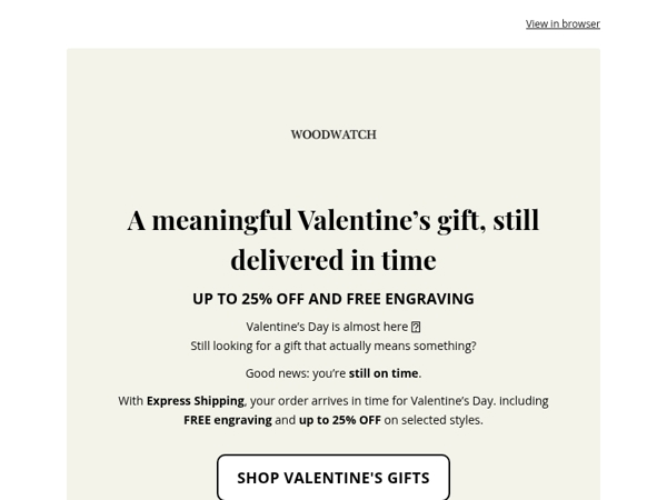 Still delivered in time for Valentine’s Day ❤️ Up to 25% OFF + FREE engraving