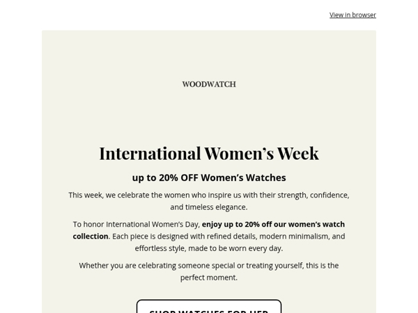 Celebrate Women with up to 20% OFF 💕