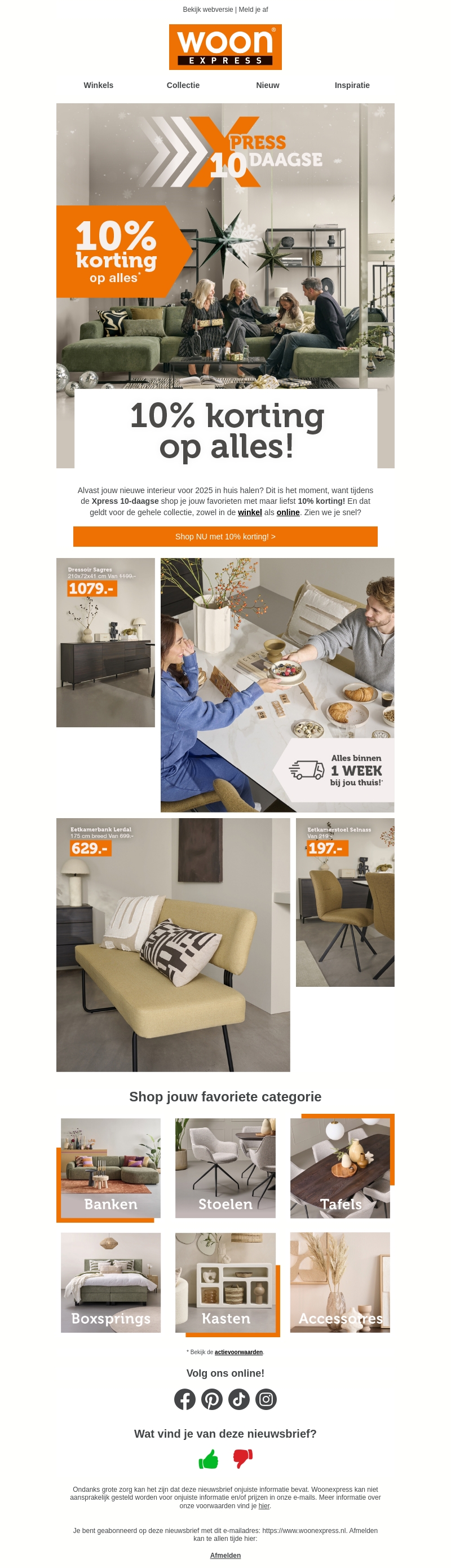 10% korting op alles! 10% korting op alles!