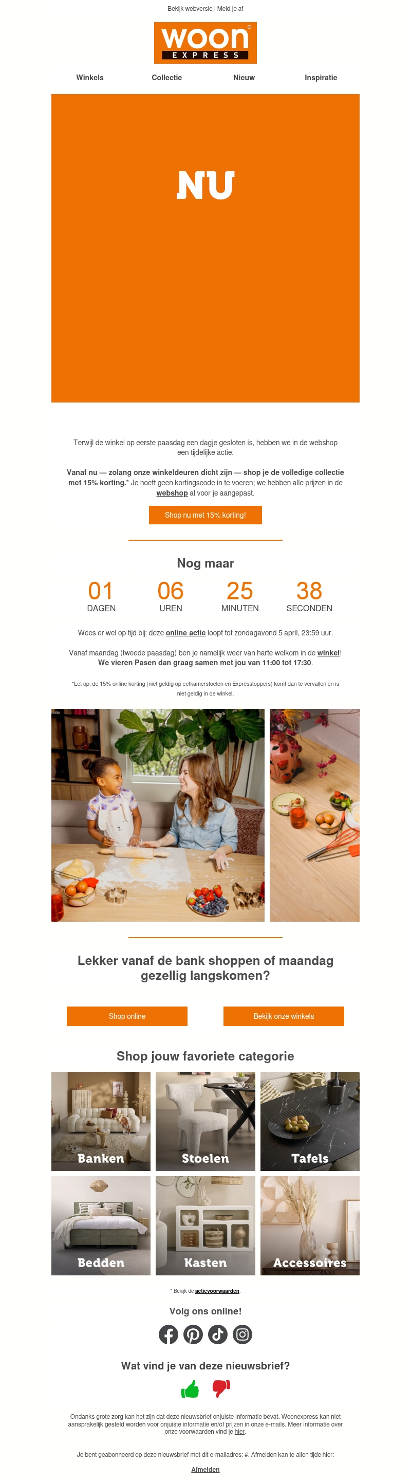 🐣 NU 15% korting op ALLES!* 🐣 NU 15% korting op ALLES!*