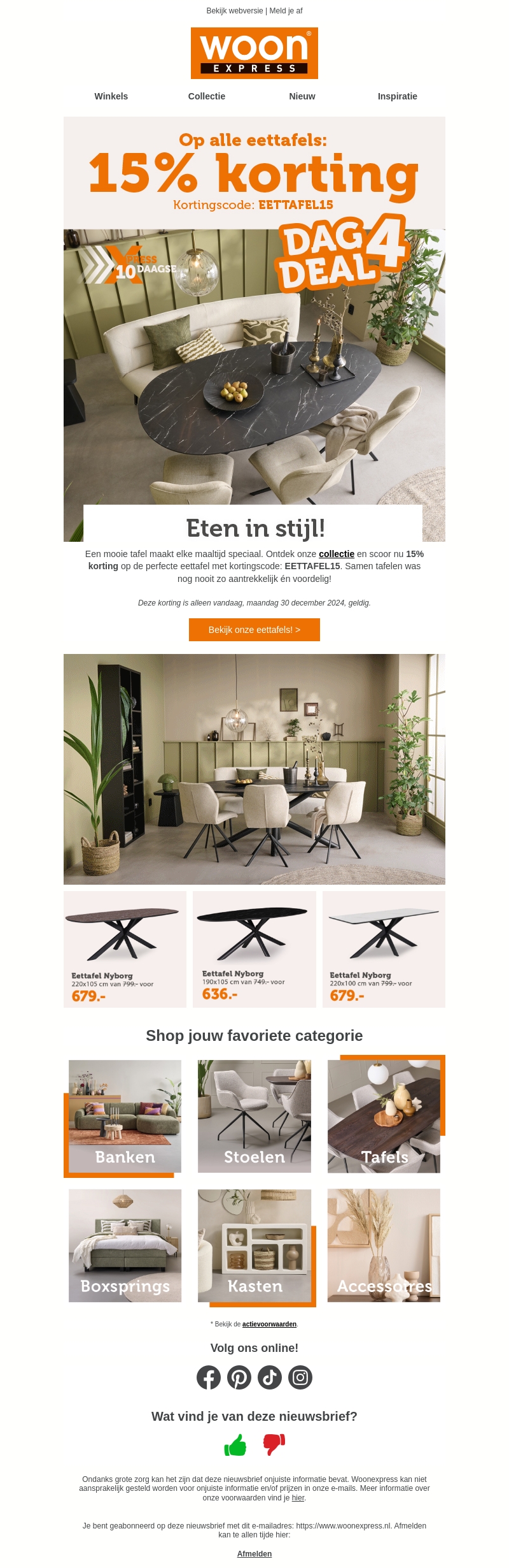 De perfecte eettafel met 15% korting! π½οΈ De perfecte eettafel met 15% korting! π½οΈ