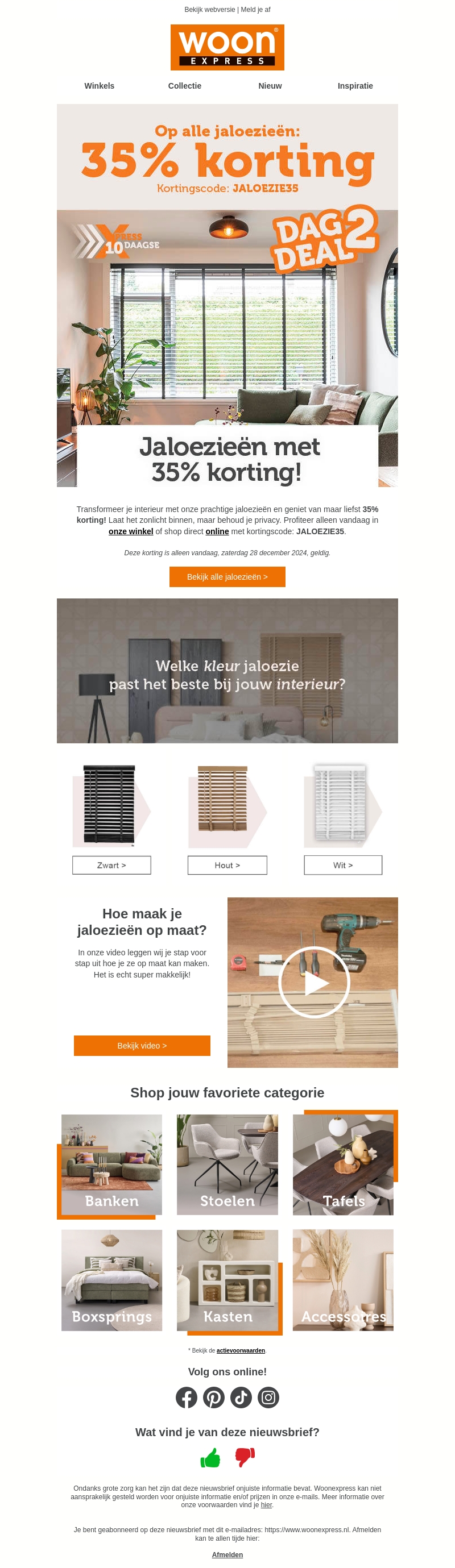 Geniet van 35% korting op jaloezieën! 🪟 Geniet van 35% korting op jaloezieën! 🪟