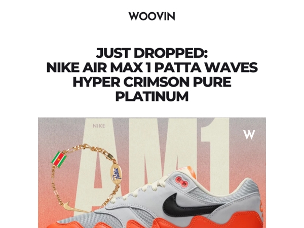 Just Dropped: Nike Air Max 1 Patta Waves Hyper Crimson Pure Platinum