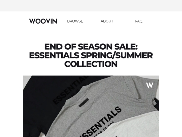 Now Sharply Reduced Prices on the Spring/Summer ESSENTIALS collection