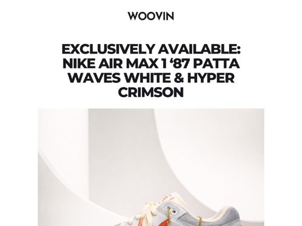 Early access: Nike Air Max 1 ’87 Patta Waves White & Hyper Crimson