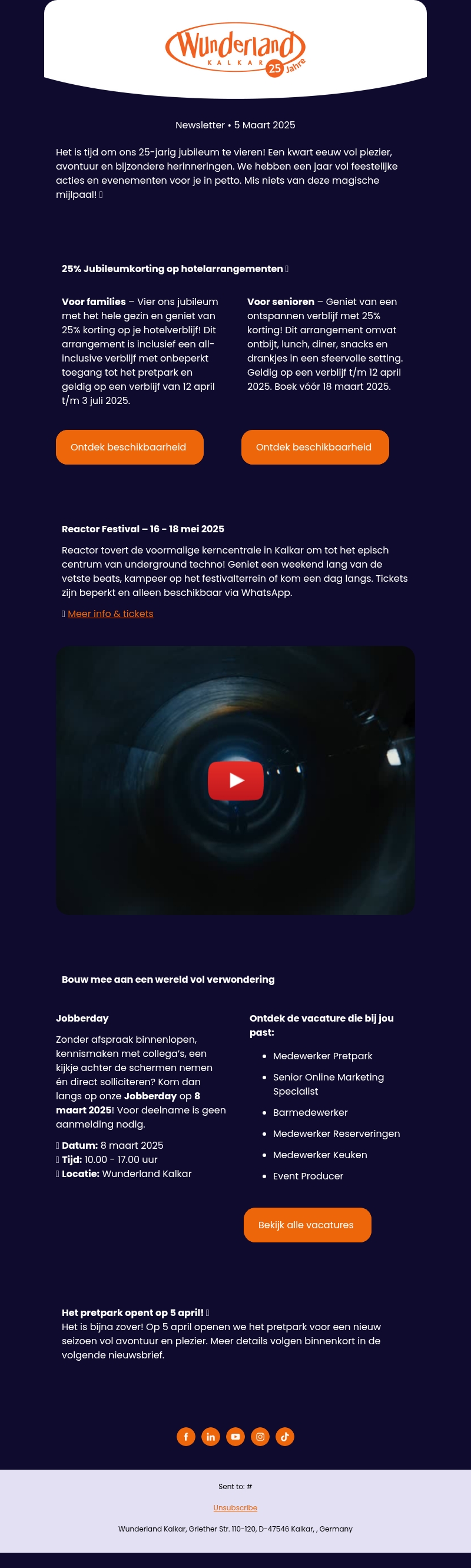 ✨ 25 Jaar Wunderland Kalkar – Vier het mee! ✨ 25 Jaar Wunderland Kalkar – Vier het mee!
