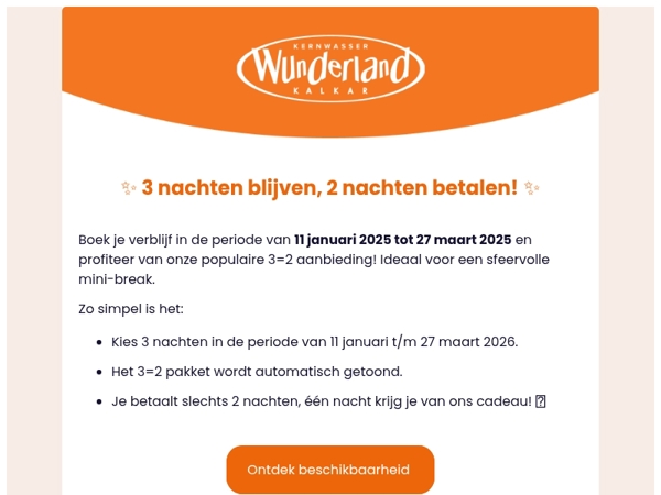 ✨ Magische mini-break: 3 nachten blijven, slechts 2 betalen ✨