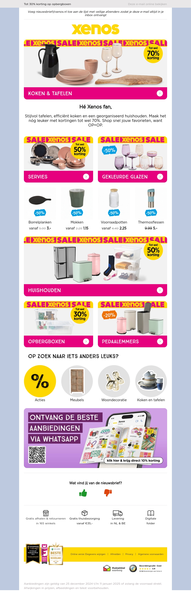 SALE: tot 70% korting op koken en tafelen SALE: tot 70% korting op koken en tafelen