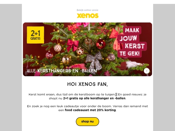 Alle kersthangers en -ballen 2+1 gratis🎄