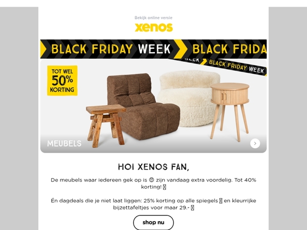 Tot wel 40% Black Friday korting op meubels 💛🖤