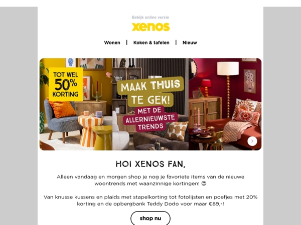 Nog 2 dagen korting op de allernieuwste woontrends