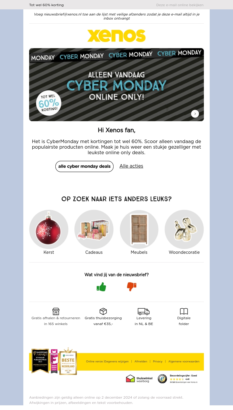 CYBER MONDAY, alleen vandaag online only deals CYBER MONDAY, alleen vandaag online only deals