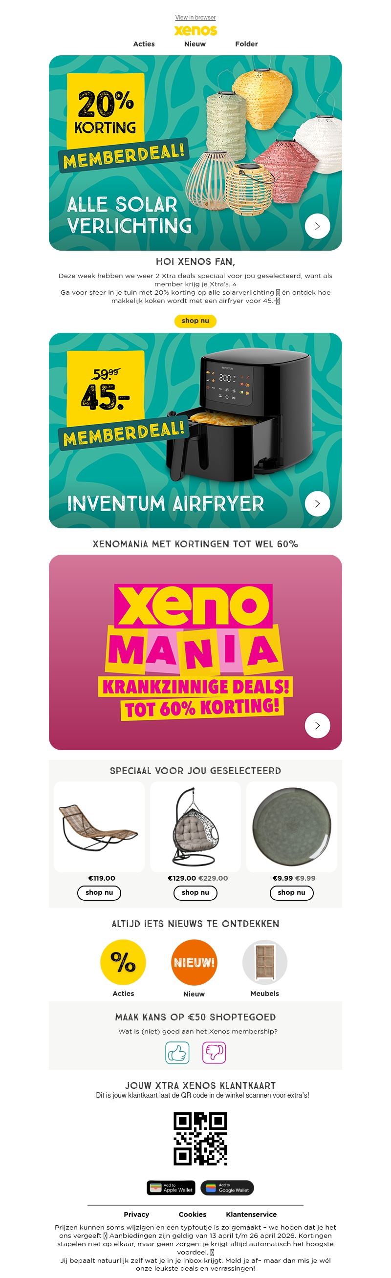 Xtra Xenos member, 2 exclusieve deals speciaal voor members! Xtra Xenos member, 2 exclusieve deals speciaal voor members!