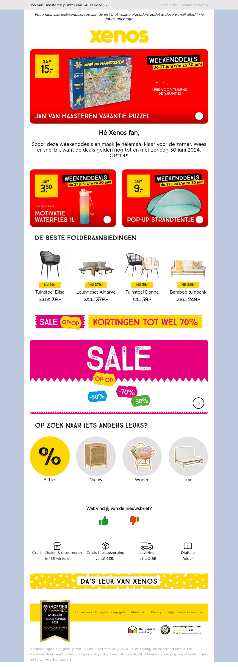 Hé Xenos fan, ontdek onze zonnige weekenddeals. OP=OP ☀️ Hé Xenos fan, ontdek onze zonnige weekenddeals. OP=OP ☀️