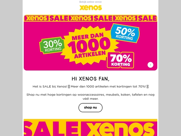 SALE bij Xenos!