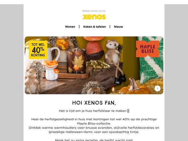 40% korting op de NIEUWE Herfst trend.