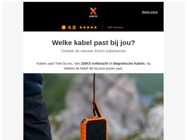 NIEUW! Kabels met 100kg trekkracht