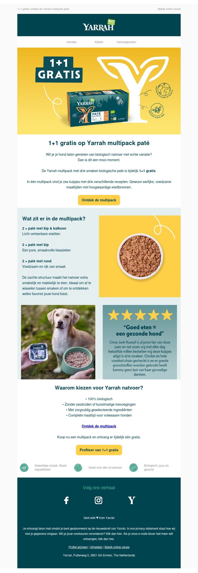 1+1 gratis: ontdek de Yarrah multipack paté 1+1 gratis: ontdek de Yarrah multipack paté