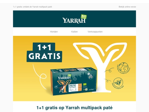 1+1 gratis: ontdek de Yarrah multipack paté