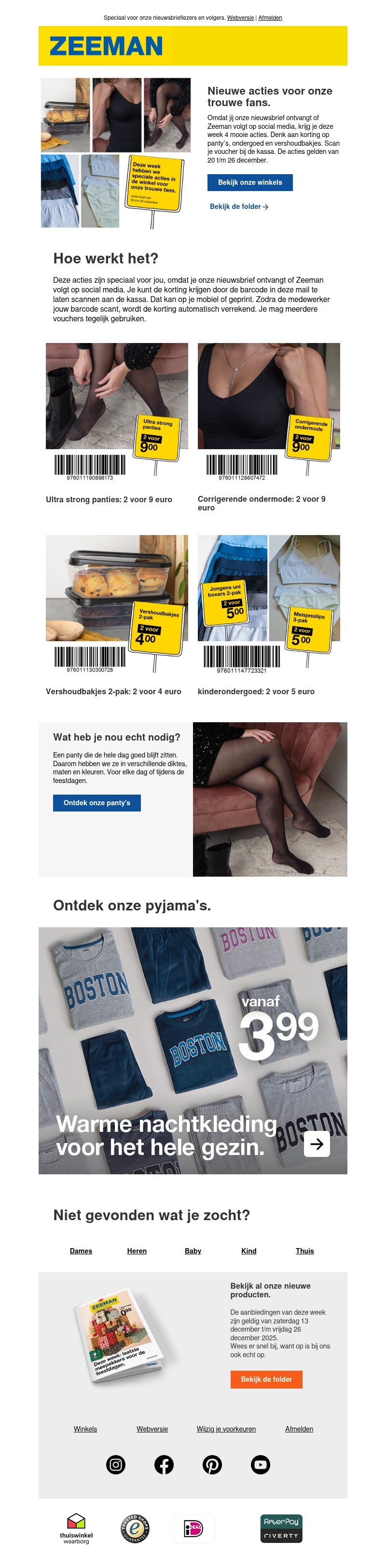 Nieuwe acties voor onze trouwe fans Nieuwe acties voor onze trouwe fans