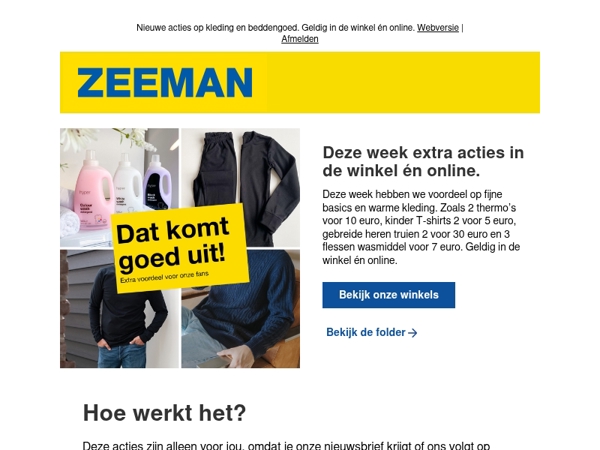 Nieuwe week, nieuwe acties.