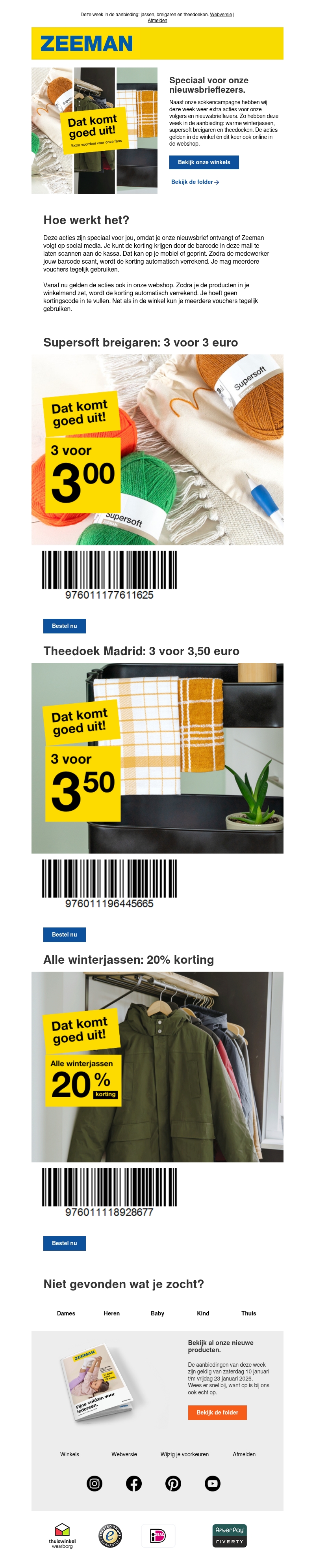 Speciaal voor onze volgers en nieuwsbrieflezers Speciaal voor onze volgers en nieuwsbrieflezers