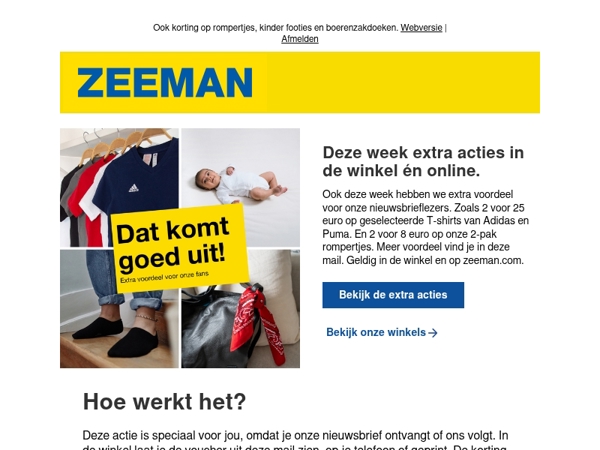 Deze week: extra voordeel op Adidas en Puma T-shirts.