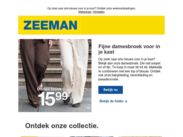 Kleding voor het hele gezin en paasdecoratie.