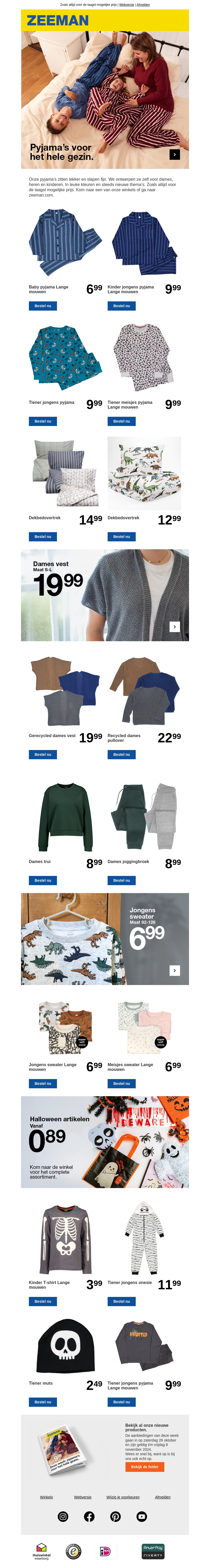 Deze week: Pyjama’s voor iedereen Deze week: Pyjama’s voor iedereen