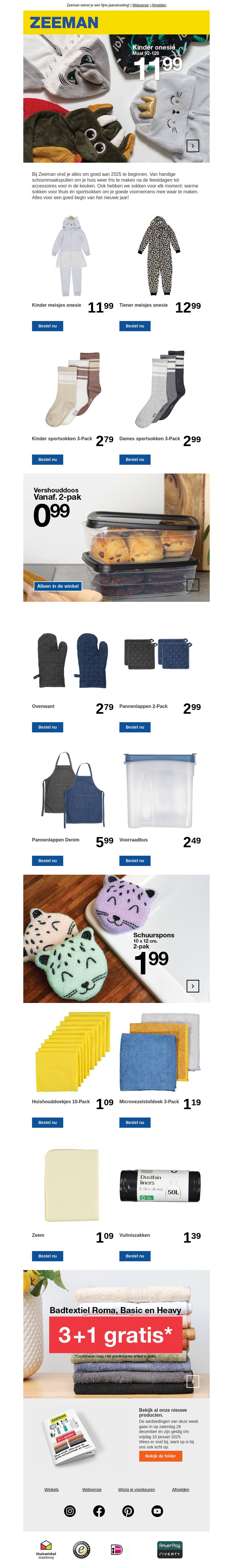 Goed het nieuwe jaar in: van schoonmaakspullen tot onesies Goed het nieuwe jaar in: van schoonmaakspullen tot onesies