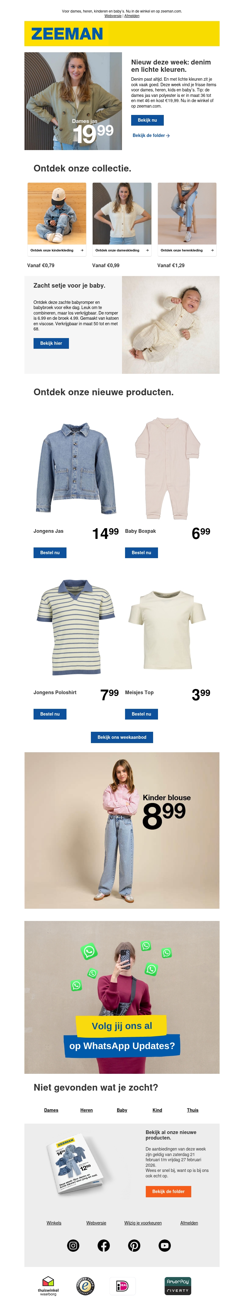 Nieuw deze week: denim en lichte kleuren Nieuw deze week: denim en lichte kleuren