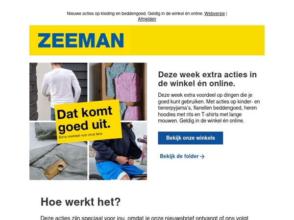 Nieuwe week, nieuwe acties.