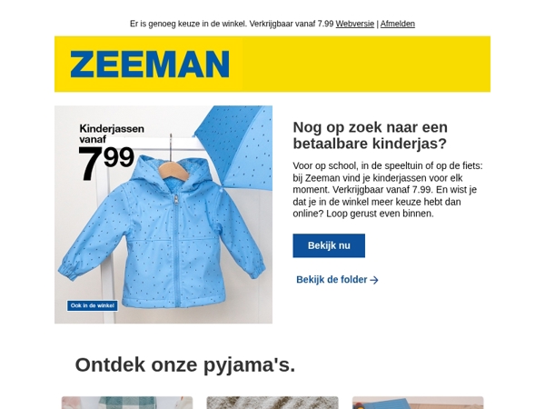 Nog op zoek naar een betaalbare kinderjas?