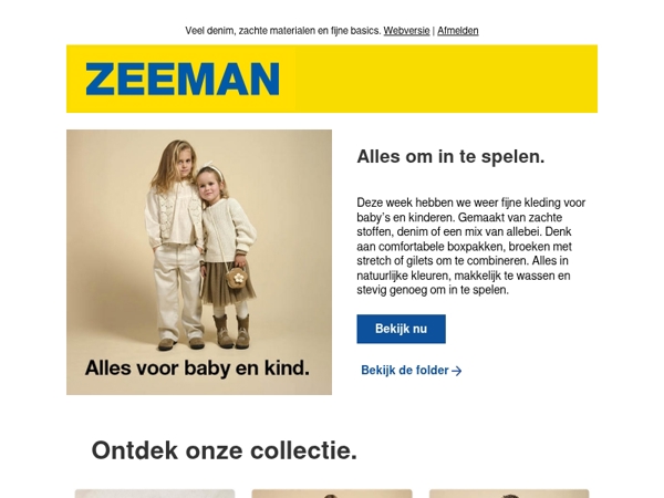 Nieuwe outfits voor baby en kind