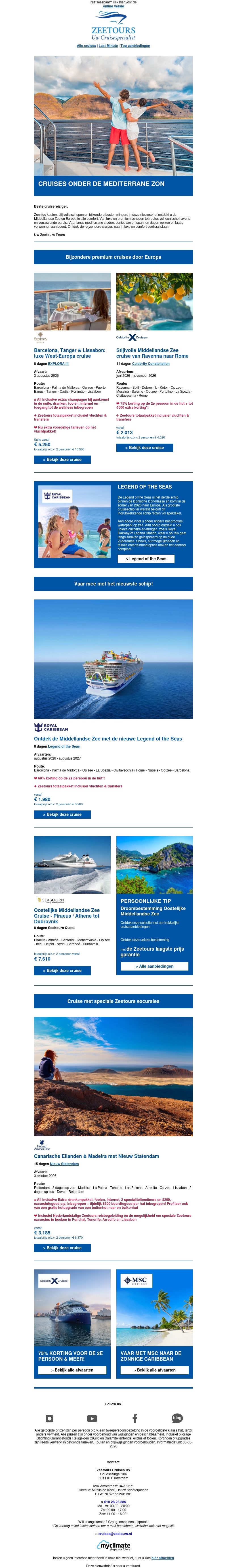 Cruises onder de mediterrane zon Cruises onder de mediterrane zon