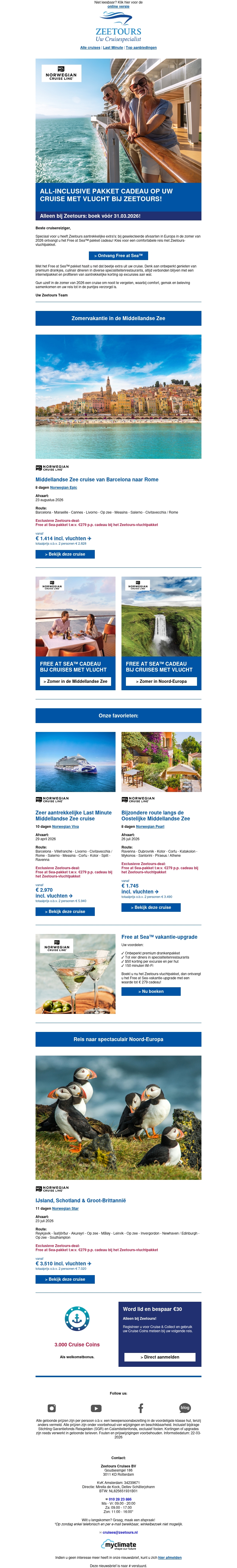 Norwegian Cruise Line: GRATIS All Inclusive pakket! Norwegian Cruise Line: GRATIS All Inclusive pakket!