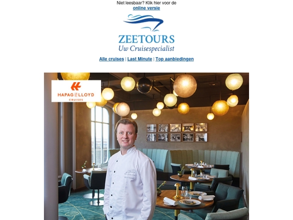 Culinaire cruises met topchef Kevin Fehling