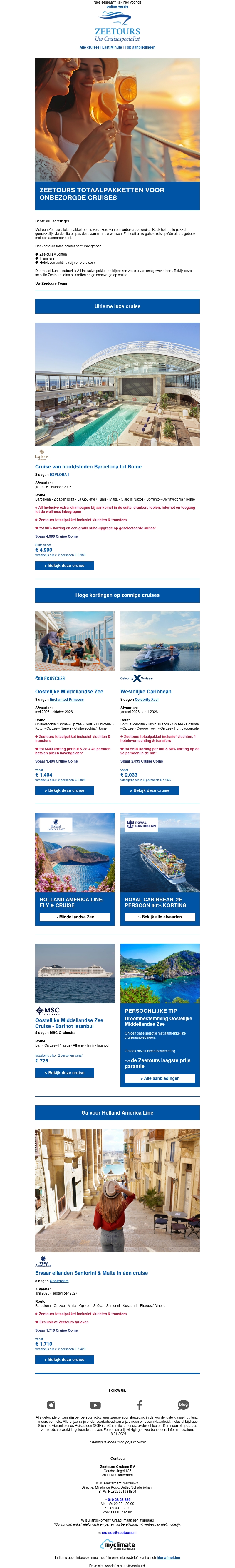 Zeetours totaalpakketten voor onbezorgde cruises Zeetours totaalpakketten voor onbezorgde cruises