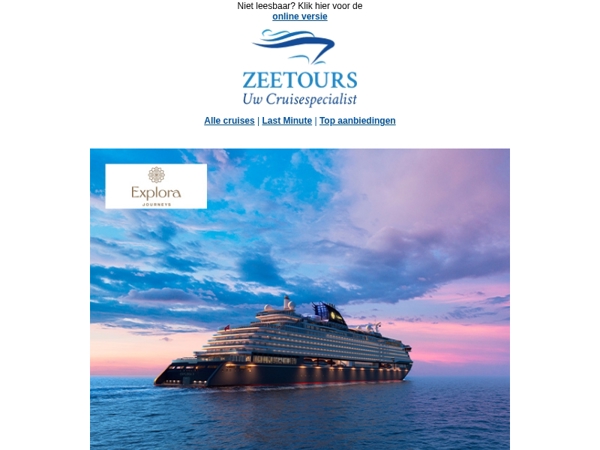 Persoonlijke uitnodiging Explora Journeys aperitief Masters Expo