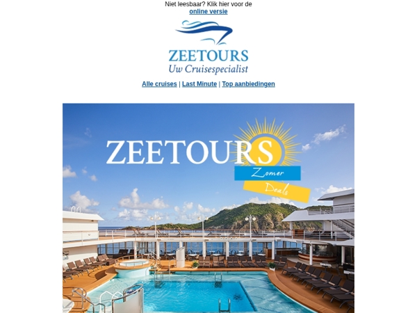 Zeetours Zomer Deal! Exclusief 10% extra korting bij Silversea