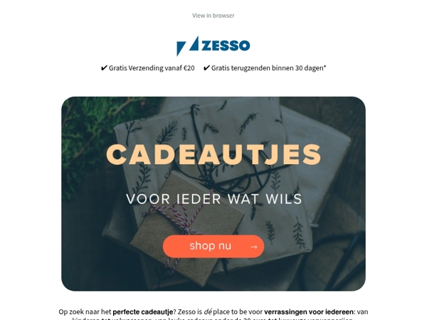 Kijk niet verder dan Zesso voor het perfecte geschenk! 🎁✨