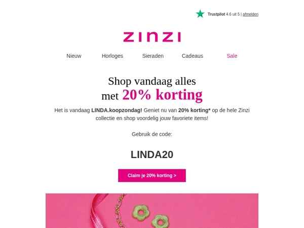 20% korting op de gehele collectie!