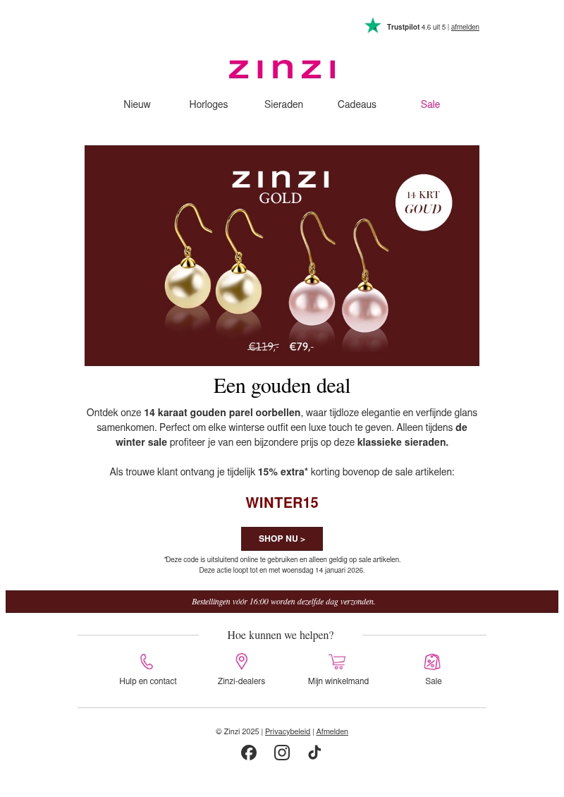 Winter Luxe: 14 karaat gouden parel oorbellen Winter Luxe: 14 karaat gouden parel oorbellen