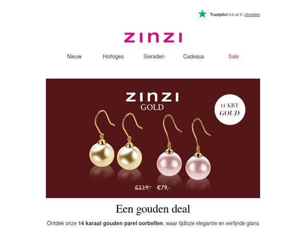 Winter Luxe: 14 karaat gouden parel oorbellen