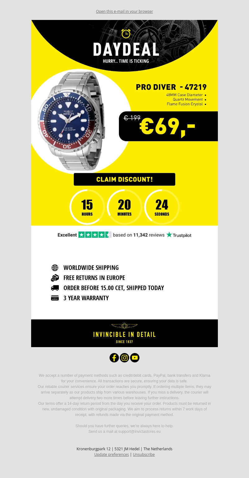 Today's Day Deal: Invicta Pro Diver "Pepsi" Today's Day Deal: Invicta Pro Diver "Pepsi"