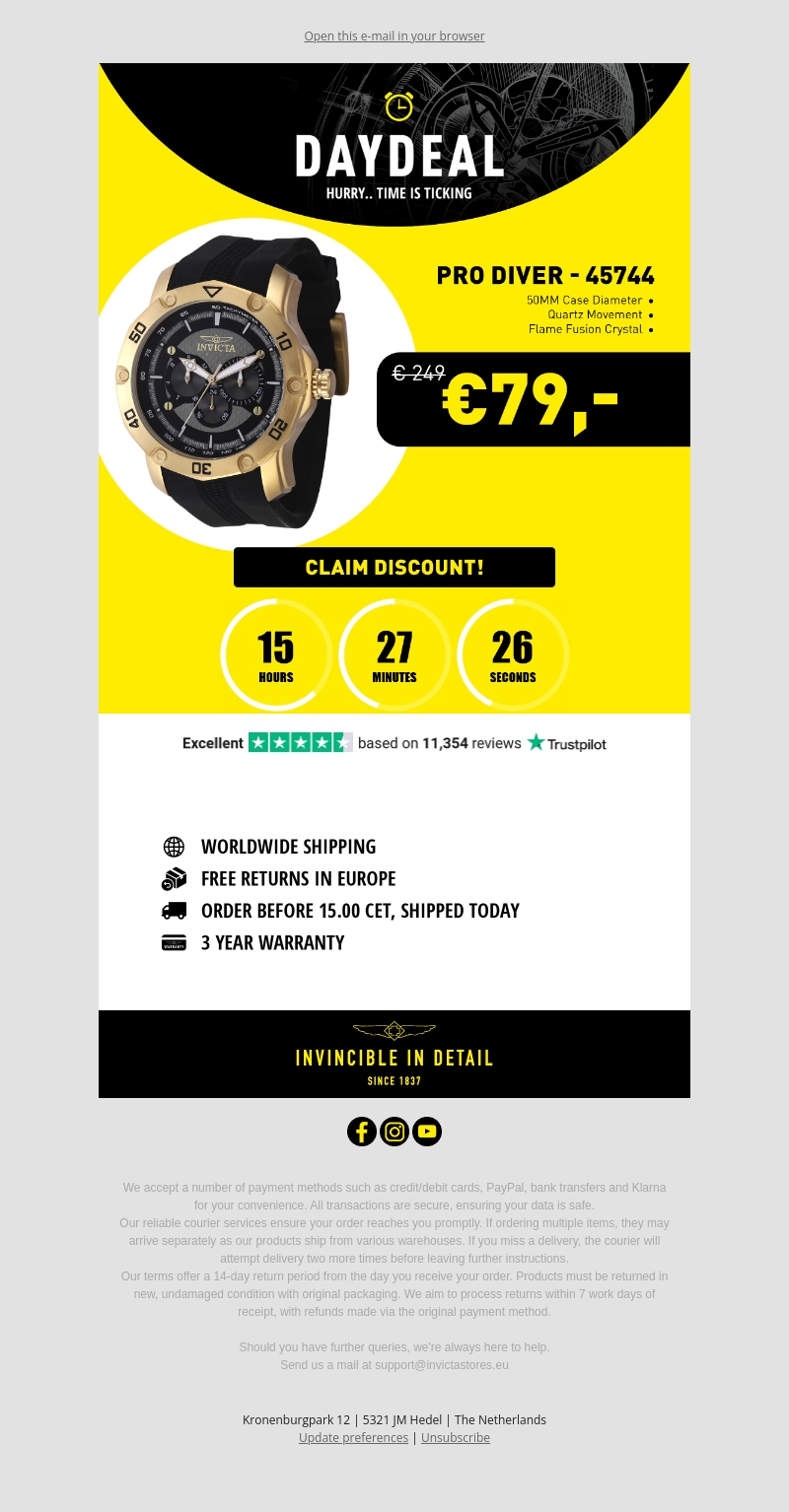 Today's Day Deal: Invicta Pro Diver Today's Day Deal: Invicta Pro Diver