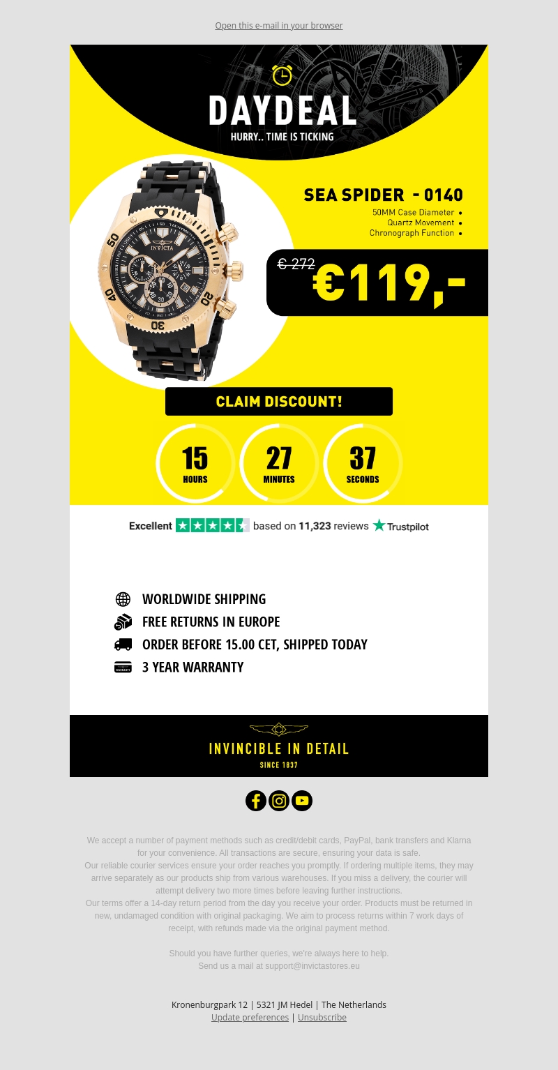 Today's Day Deal: Invicta Sea Spider! Today's Day Deal: Invicta Sea Spider!