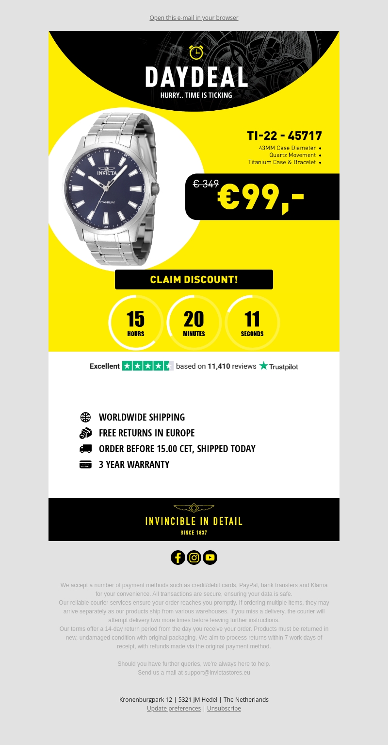 Today's Day Deal: Invicta Titanium Today's Day Deal: Invicta Titanium