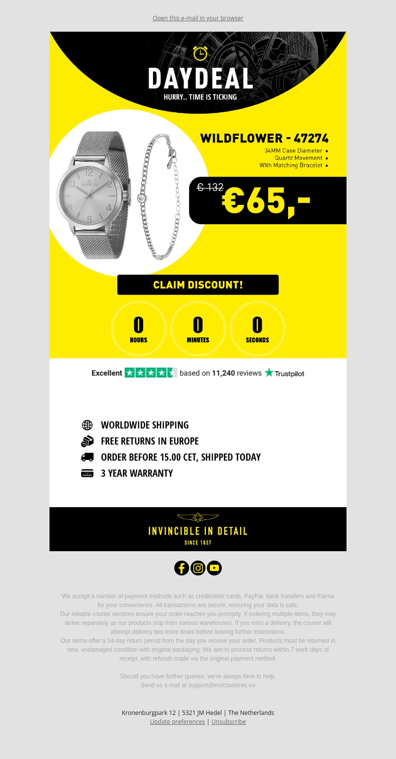 Today's Day Deal: Invicta Women's Watch + Matching Bracelet Today's Day Deal: Invicta Women's Watch + Matching Bracelet